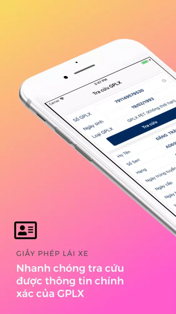 Screenshot di Tra cứu Phạt nguội - GPLX