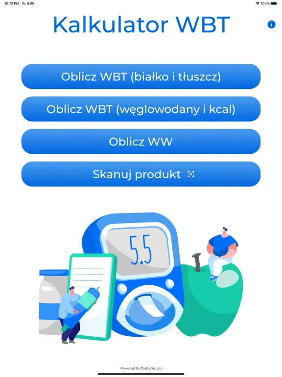 Tangkapan layar Kalkulator WBT iPad 