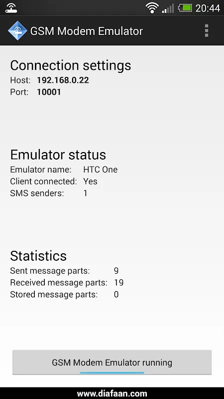 GSM Modem Emulator Screenshots