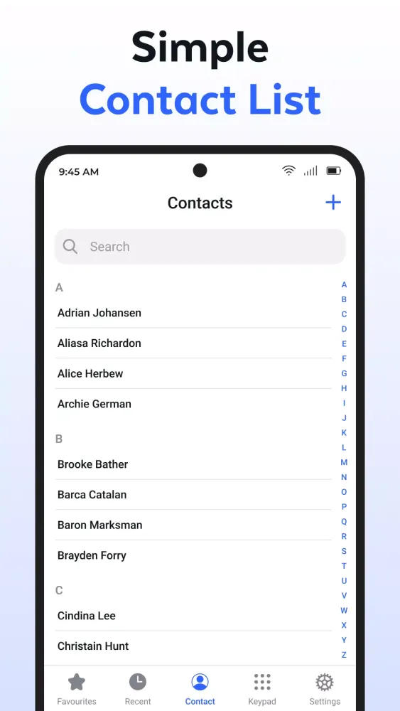 Contacts应用截图