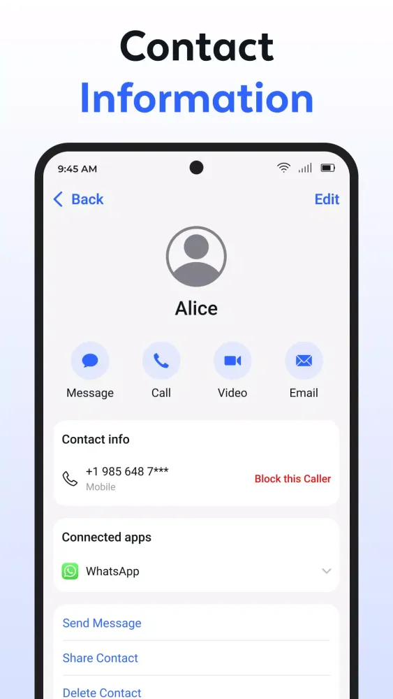 Contacts应用截图