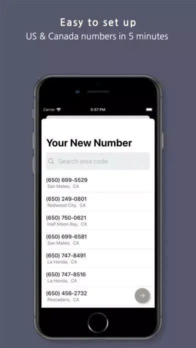 Tangkapan layar Dial: Second Phone Number