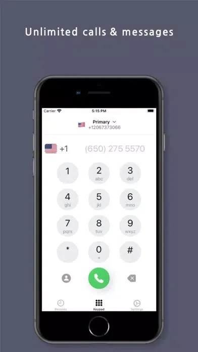 Tangkapan layar Dial: Second Phone Number