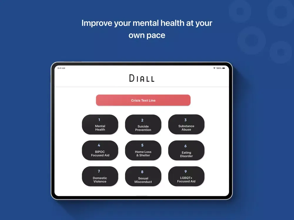 Capturas de pantalla de Diall: Mental Health iPad 