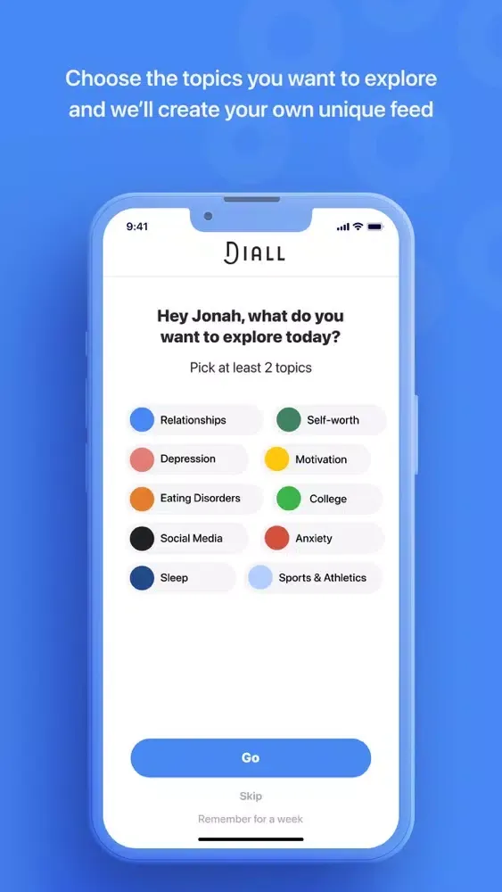 Capturas de pantalla de Diall: Mental Health