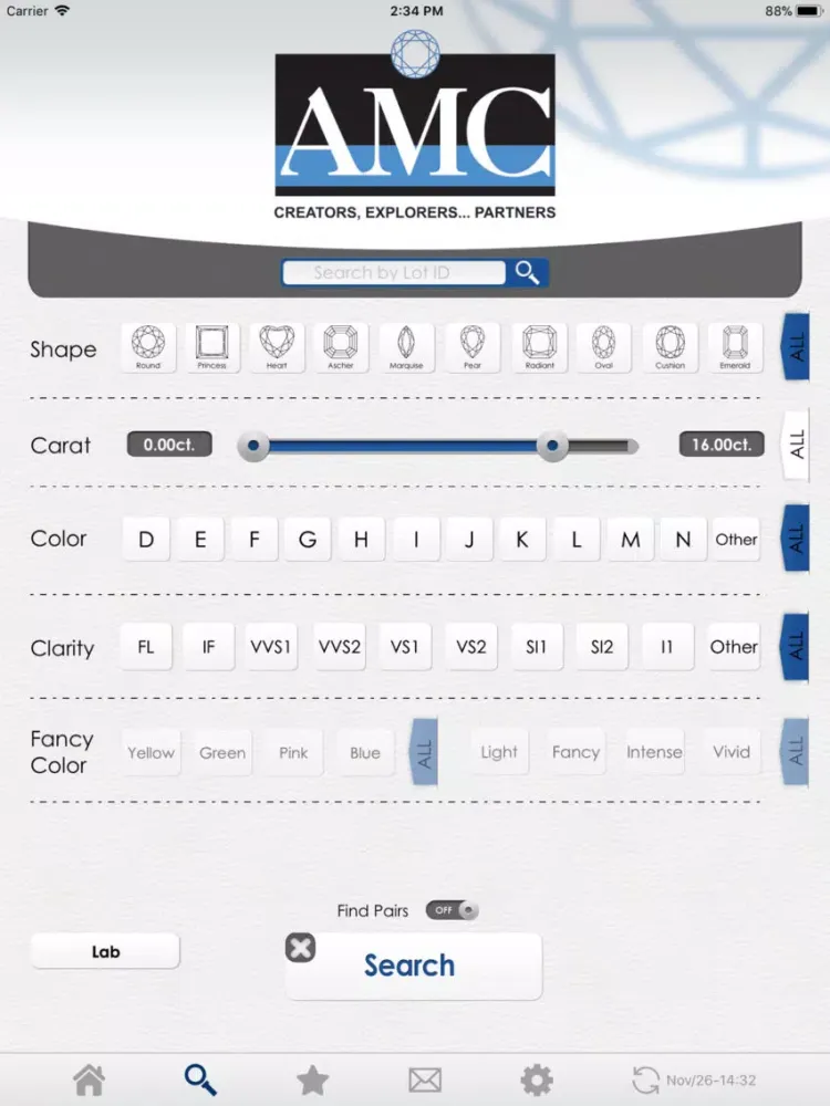 Ảnh chụp màn hình của AMC Diamonds iPad 