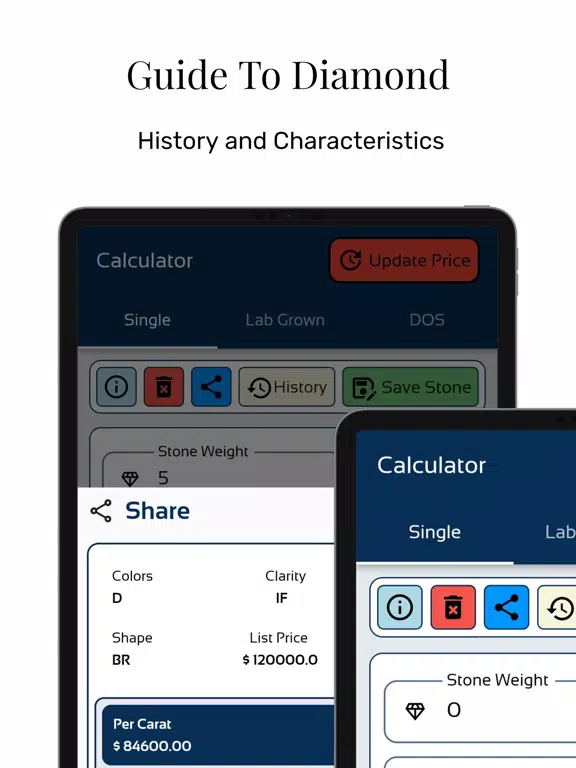 MDC - Multi Diamond Calc iPad  স্ক্রিনশট