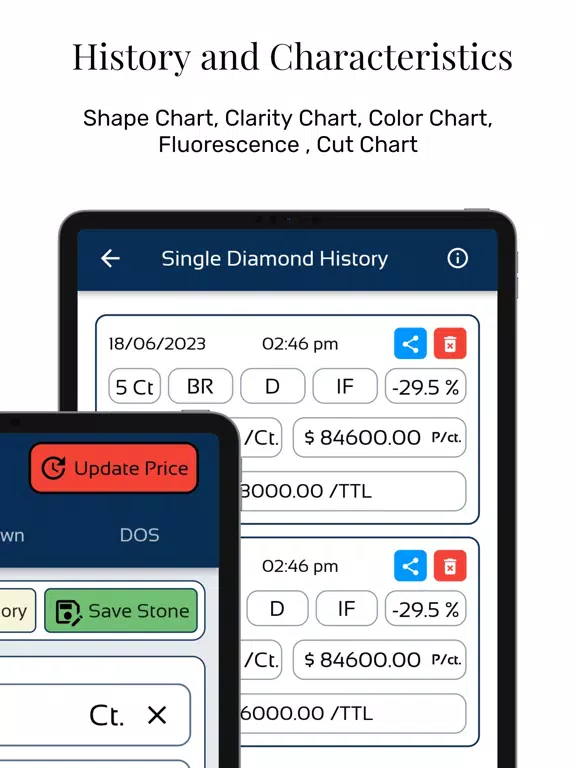 MDC - Multi Diamond Calc iPad  স্ক্রিনশট