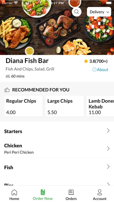 Tangkapan skrin Diana Fish Bar.