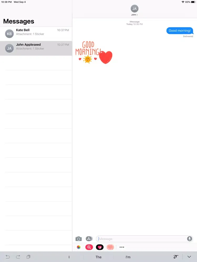 Daily Couple Stickers iPad  Screenshots