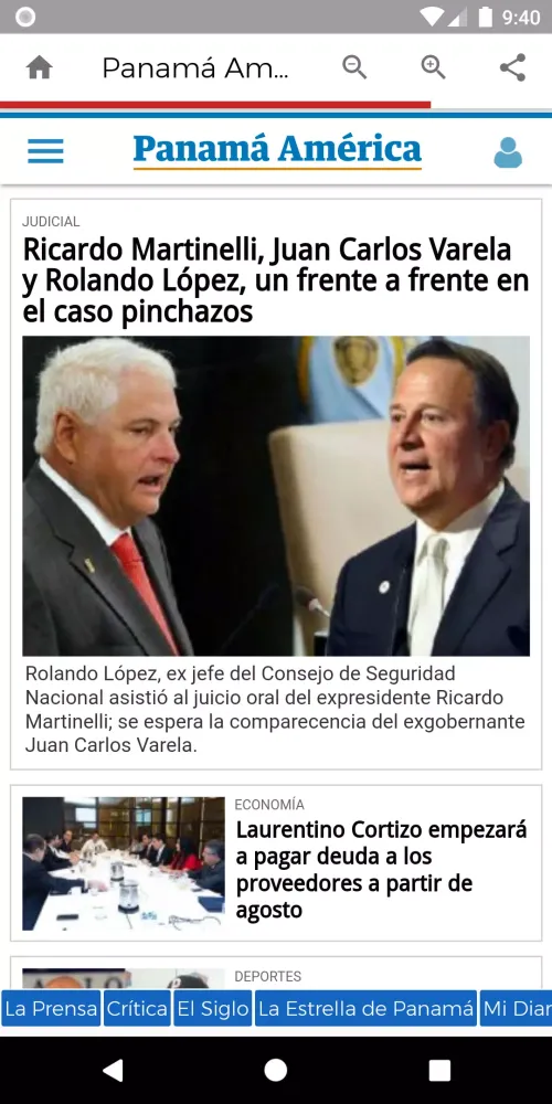 Tangkapan layar Diarios Panameños