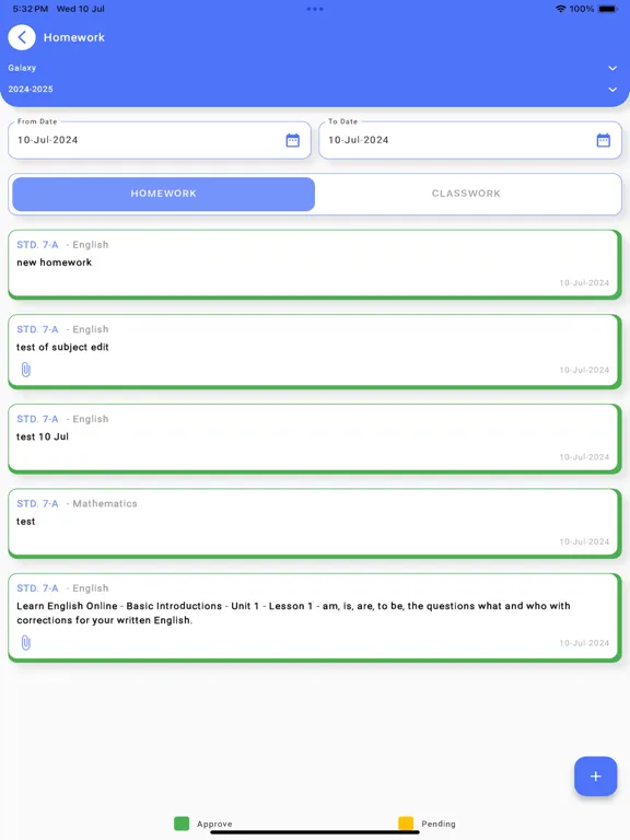 Tangkapan layar StudentMatrix Teachers App iPad 