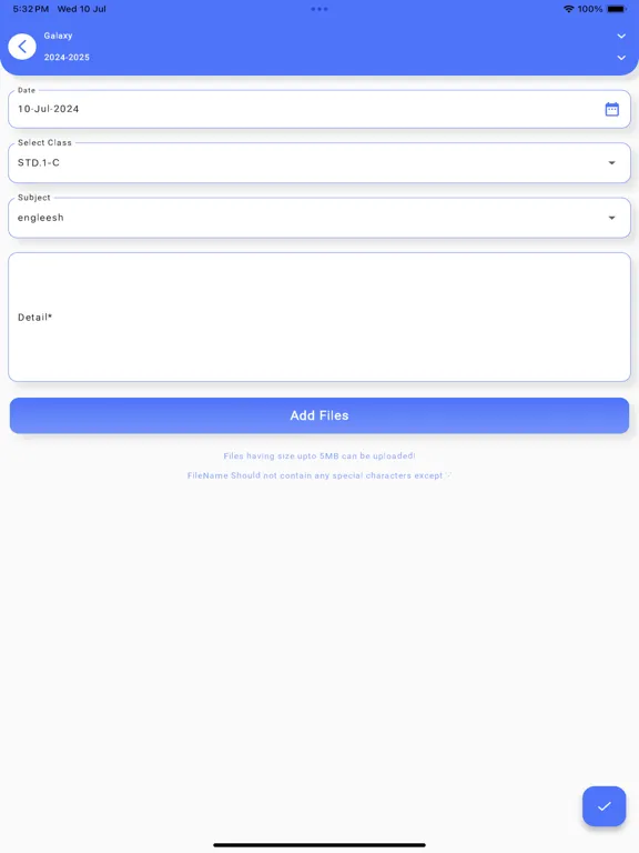 Tangkapan layar StudentMatrix Teachers App iPad 
