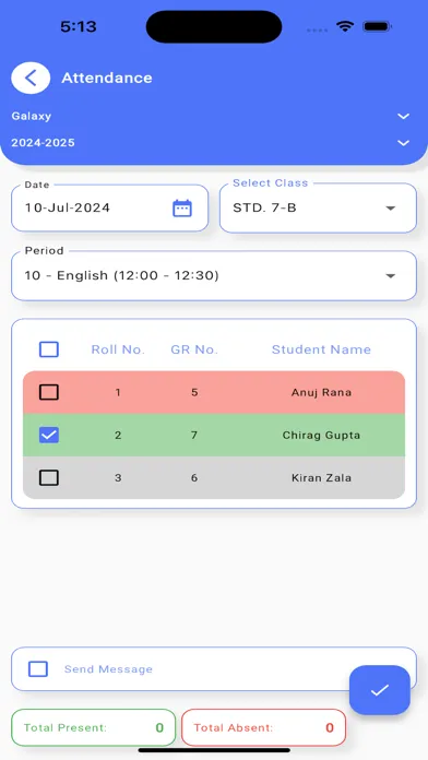 Tangkapan layar StudentMatrix Teachers App