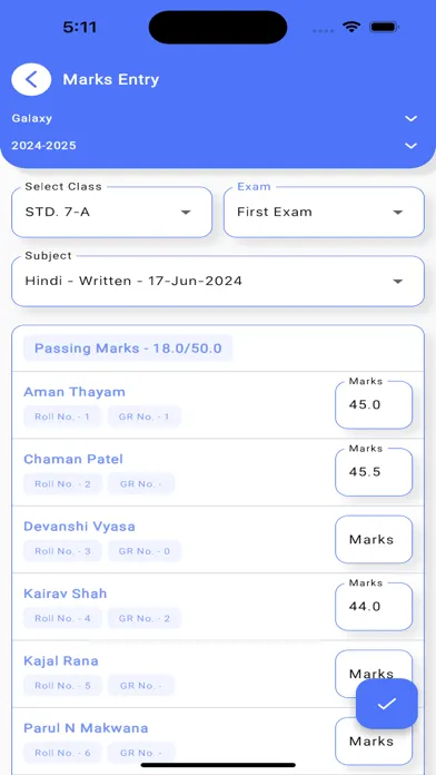 Tangkapan layar StudentMatrix Teachers App