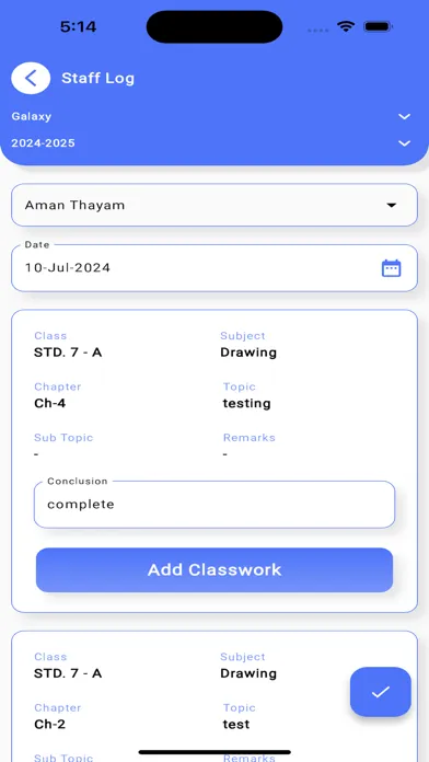 Tangkapan layar StudentMatrix Teachers App