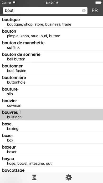French-English dict. - DIC-o Screenshots