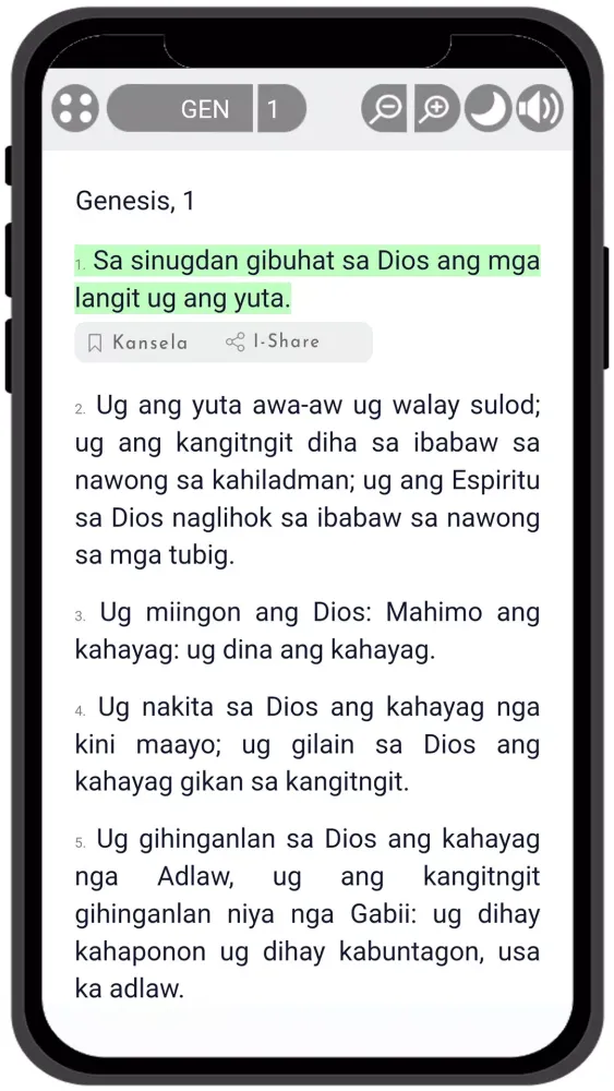 Capturas de tela do Ang Biblia - Cebuano Bible