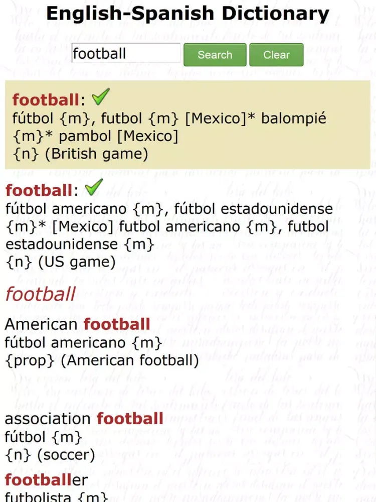 English - Spanish Dictionary (Free) iPad  Screenshots