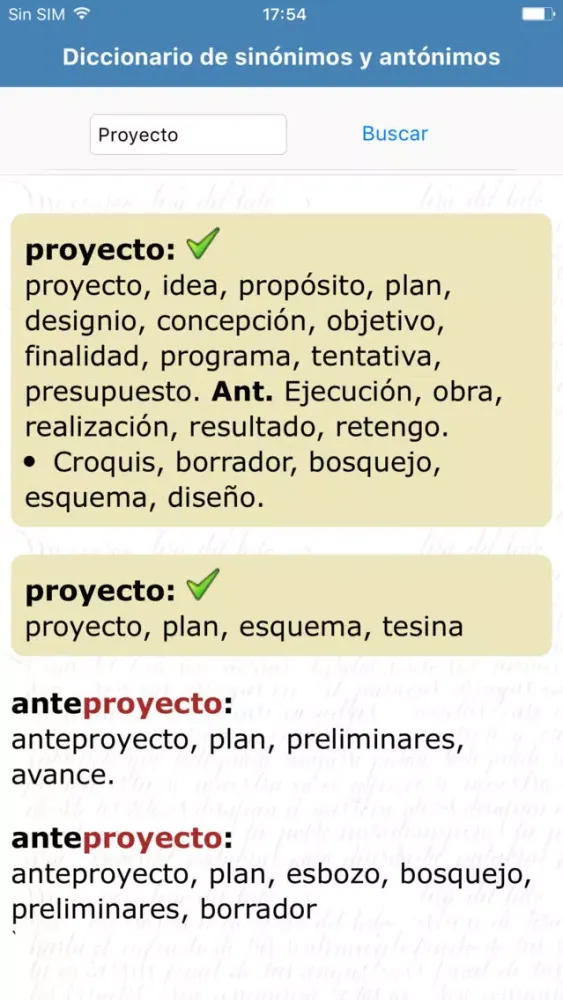 Скриншоты Sinónimos y Antónimos