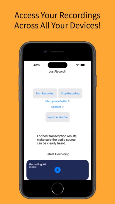 Tangkapan skrin Audio Recorder: Just Record It