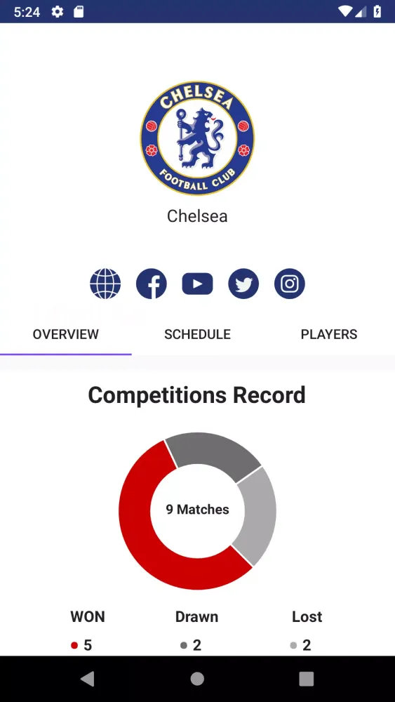 Football League App سکرین شاٹس