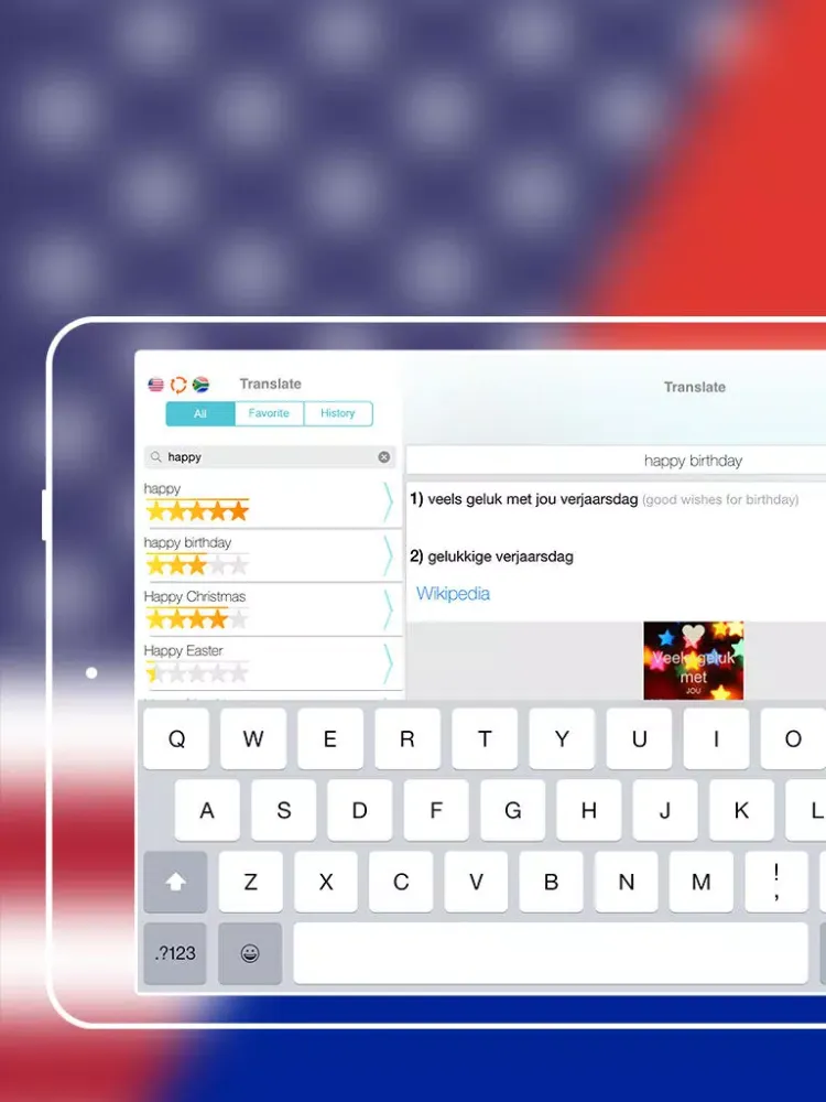 Ảnh chụp màn hình của Offline Afrikaans to English Language Dictionary iPad 