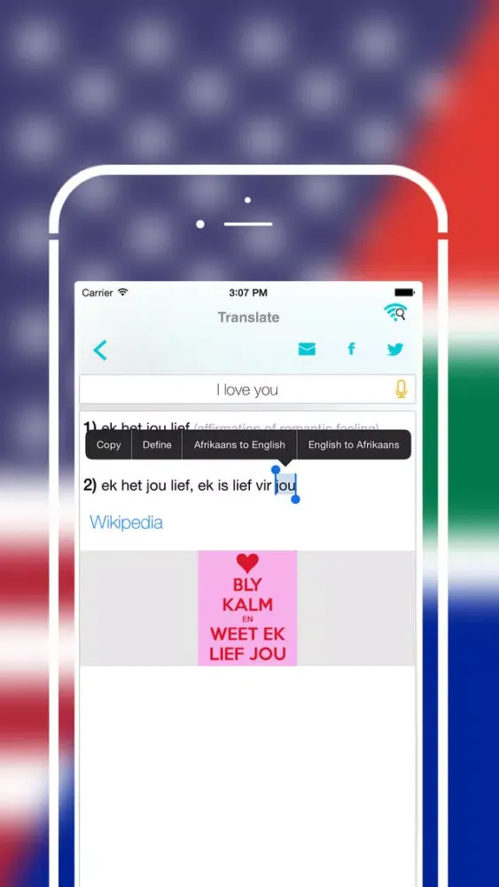 Ảnh chụp màn hình của Offline Afrikaans to English Language Dictionary