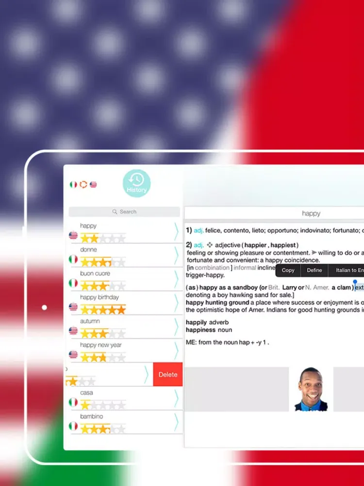 تصاویر Offline Italian to English Language Dictionary iPad 