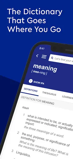 Captures d'écran de Dictionary.com Premium