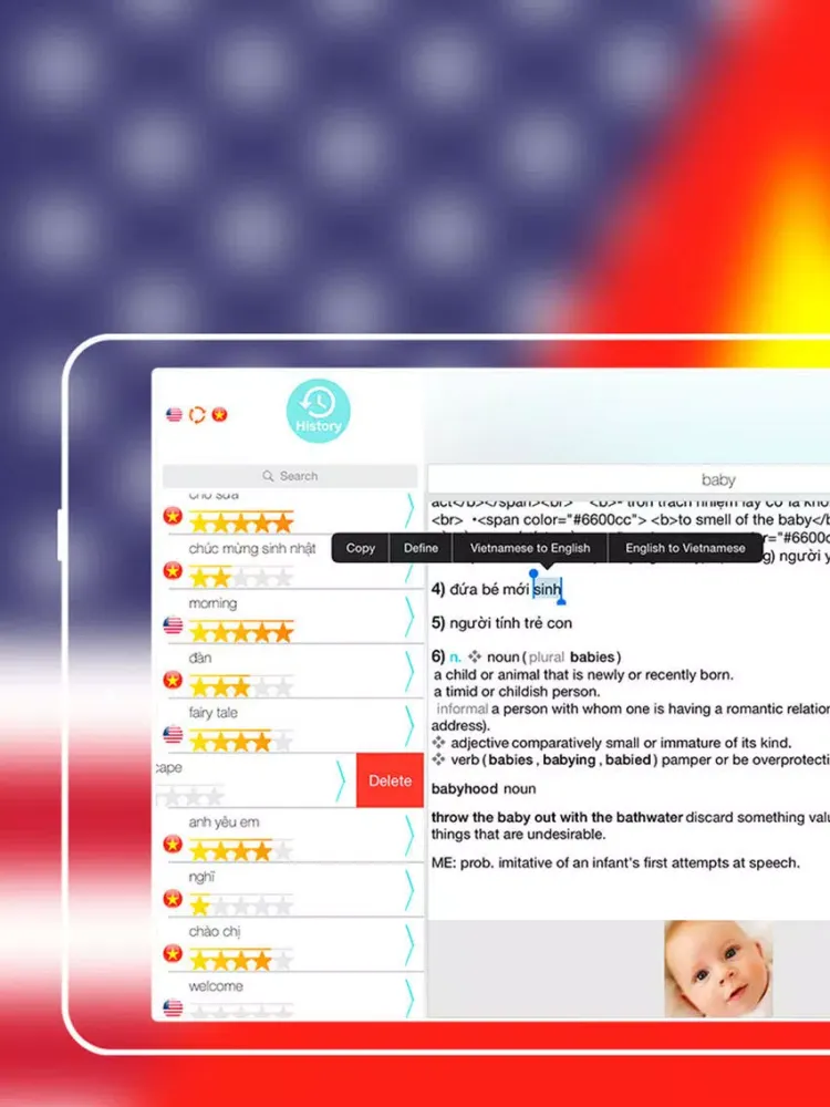 Offline Vietnamese to English Language Dictionary, translator / Việt sang tiếng Anh từ điển iPad Screenshots