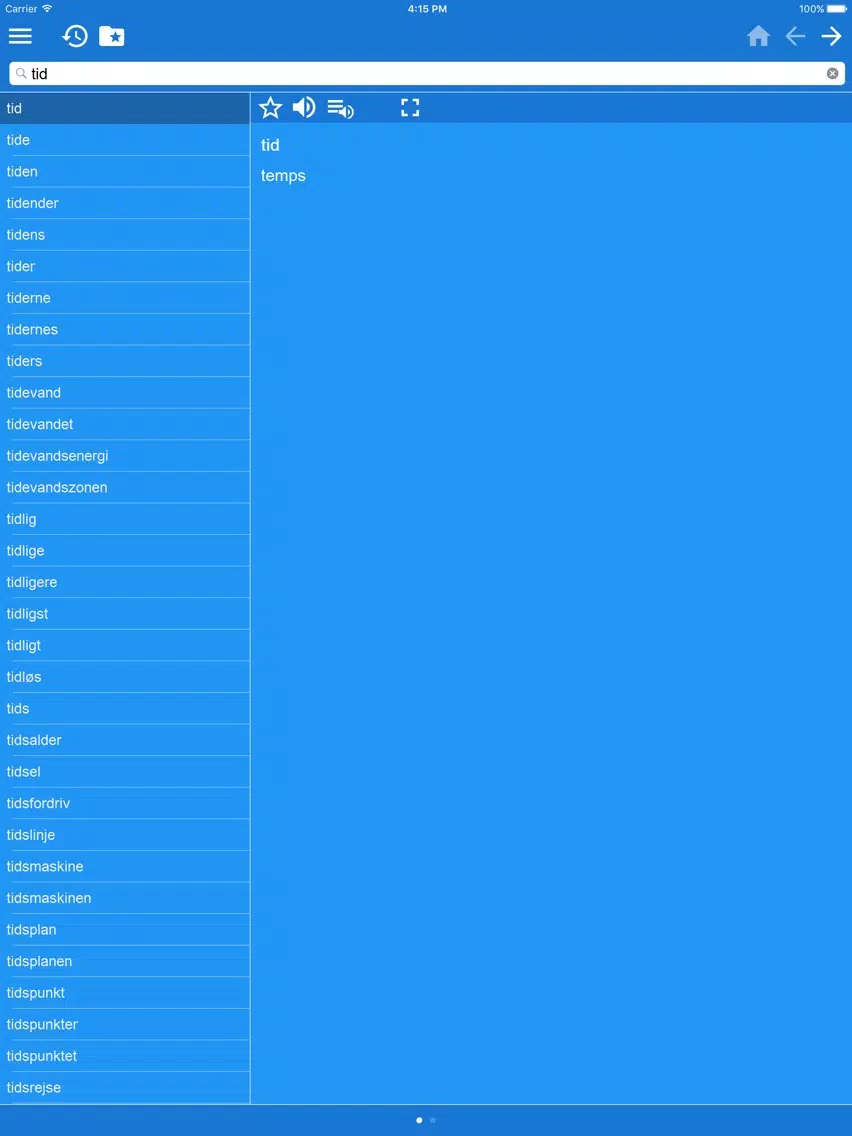 ภาพหน้าจอของ Danish French dictionary iPad 