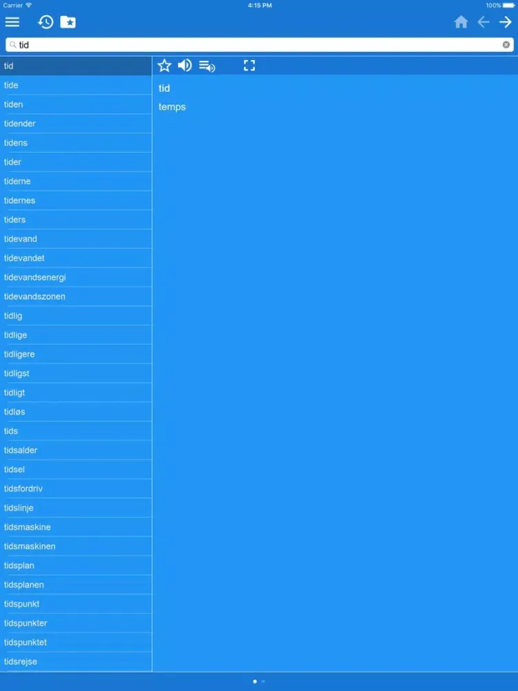 Danish French dictionary iPad  سکرین شاٹس