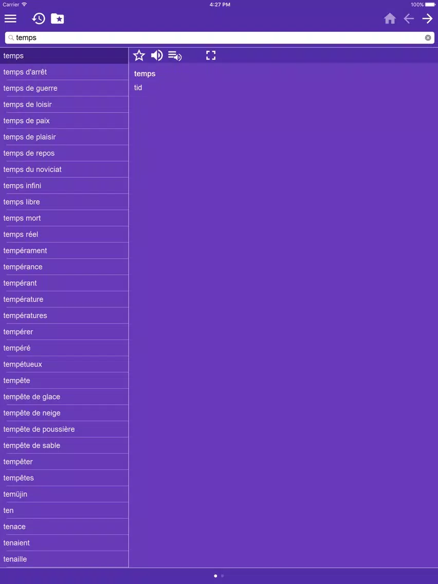 ภาพหน้าจอของ Danish French dictionary iPad 