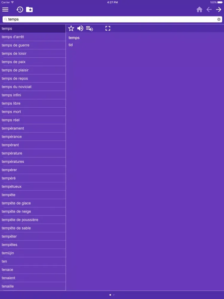Danish French dictionary iPad  سکرین شاٹس