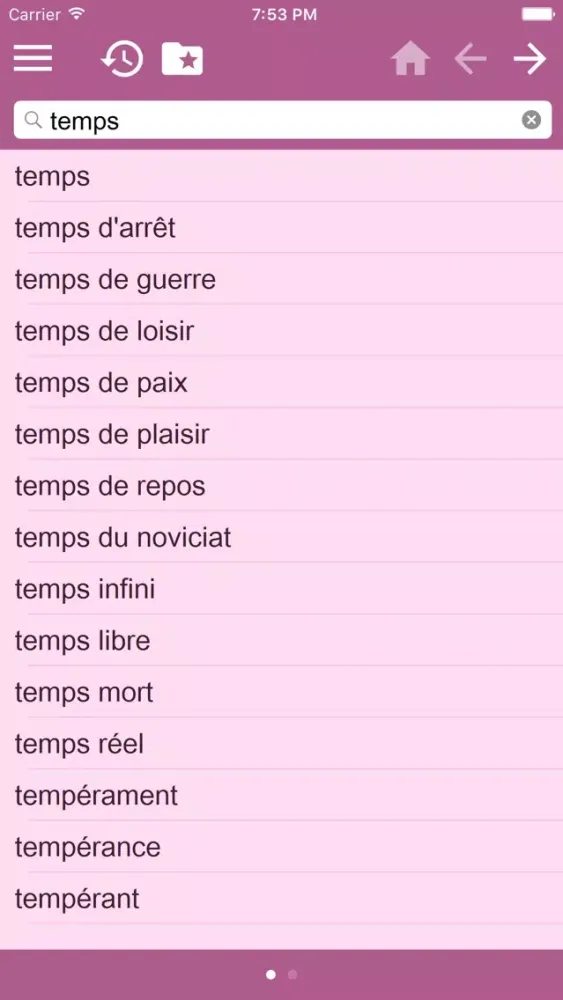 Danish French dictionary سکرین شاٹس