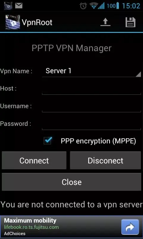 Capturas de tela do VpnRoot