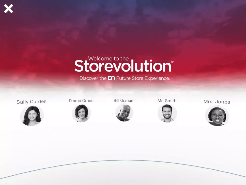 Tangkapan layar Diebold Nixdorf Future Store iPad 