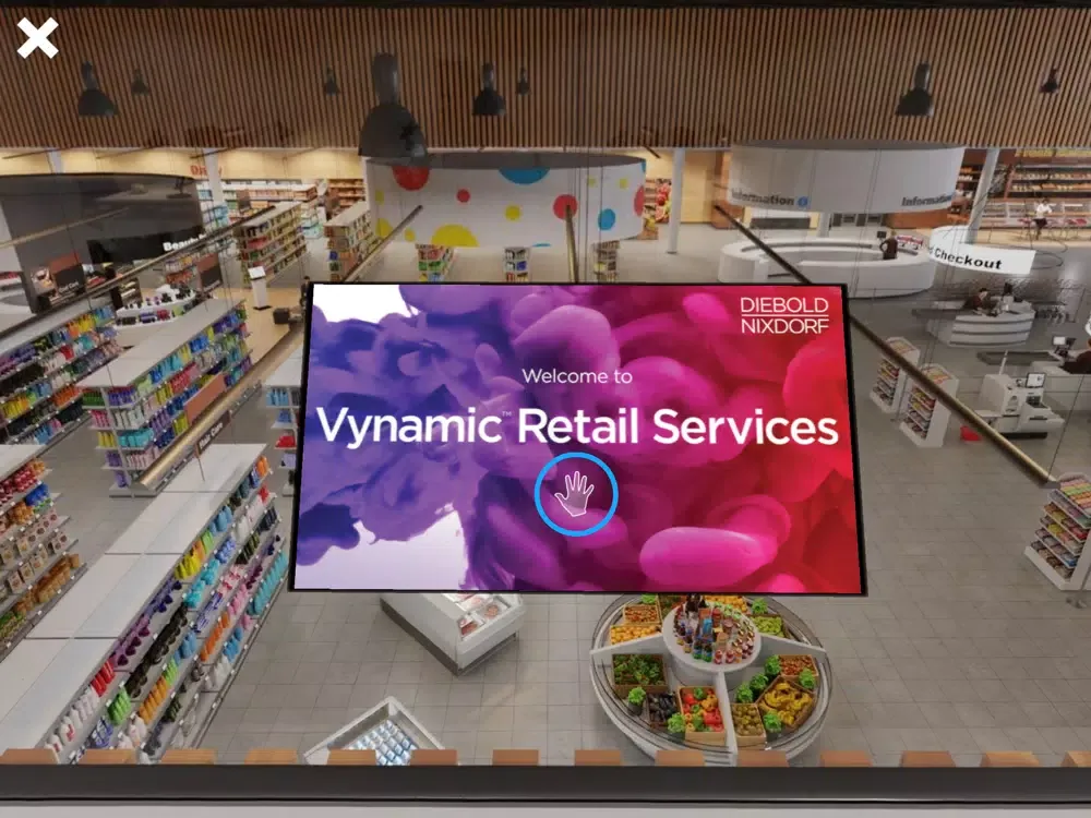 Tangkapan layar Diebold Nixdorf Future Store iPad 