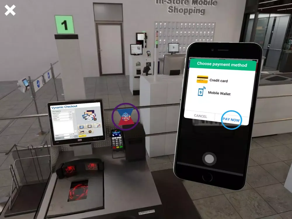 Tangkapan layar Diebold Nixdorf Future Store iPad 