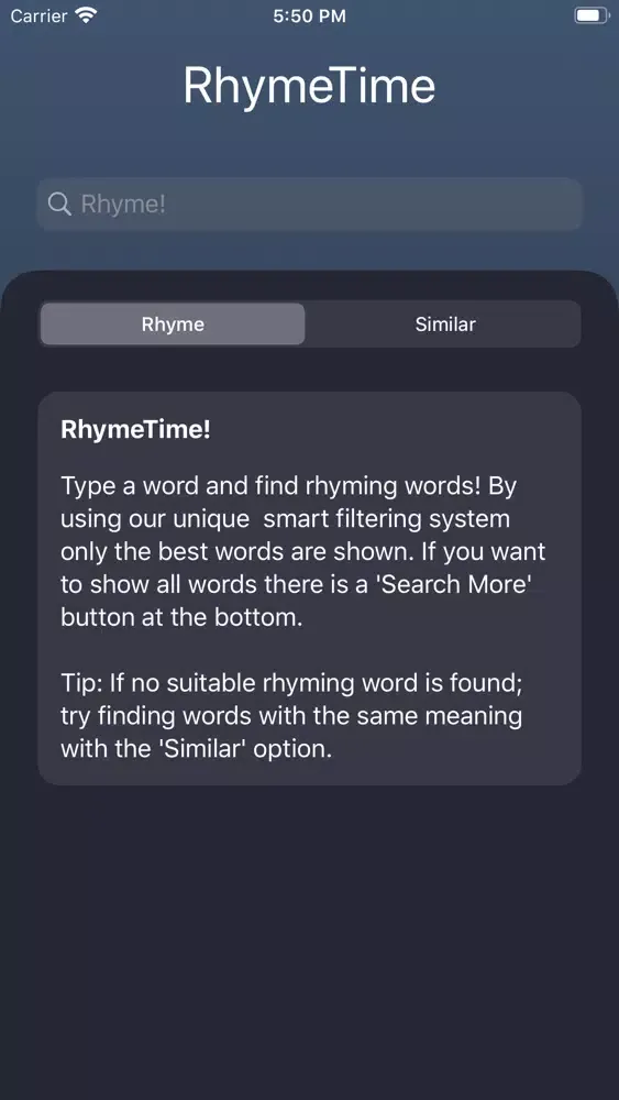 Captures d'écran de RhymeTime - Rhyming Dictionary