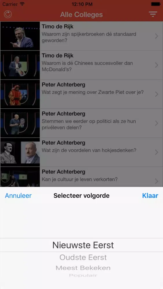 Zrzuty ekranu Universiteit van Nederland