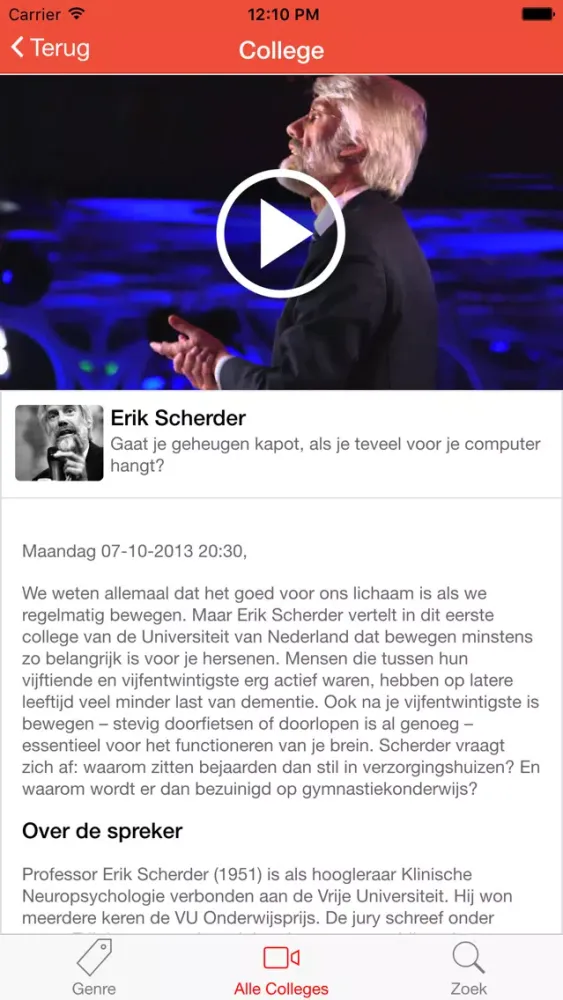 Zrzuty ekranu Universiteit van Nederland