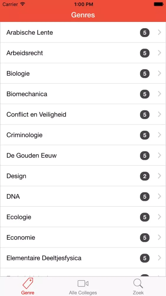 Zrzuty ekranu Universiteit van Nederland