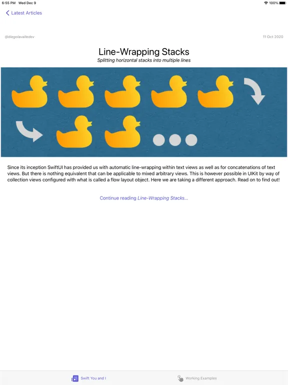 Working Examples for SwiftUI iPad  Screenshots