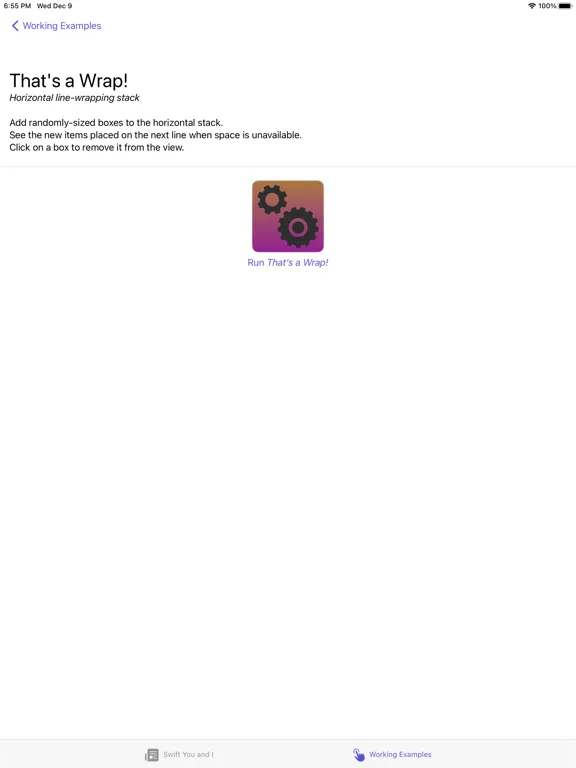 Working Examples for SwiftUI iPad  Screenshots