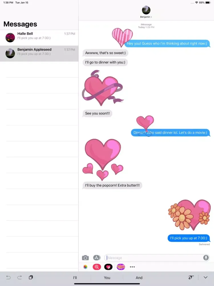 Скриншоты Love You Love Me Stickers iPad 