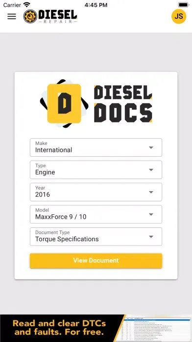 Tangkapan skrin Diesel Repair