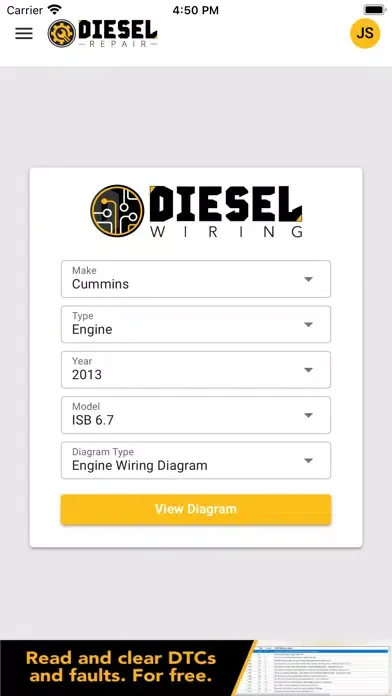 Tangkapan skrin Diesel Repair