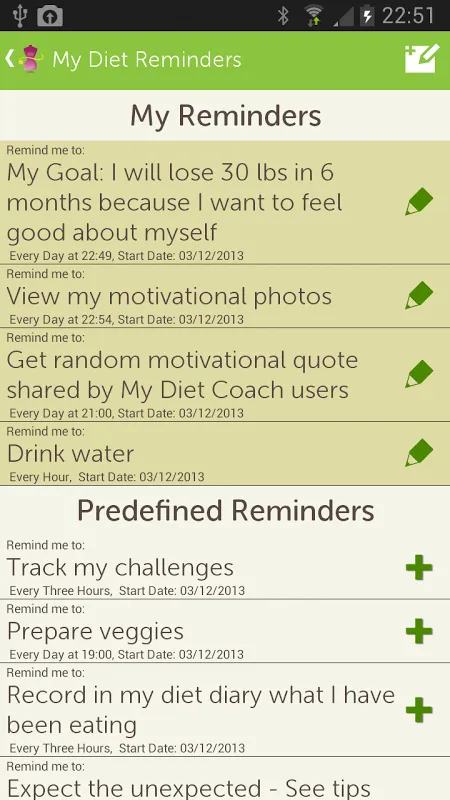 Tangkapan skrin My Diet Coach